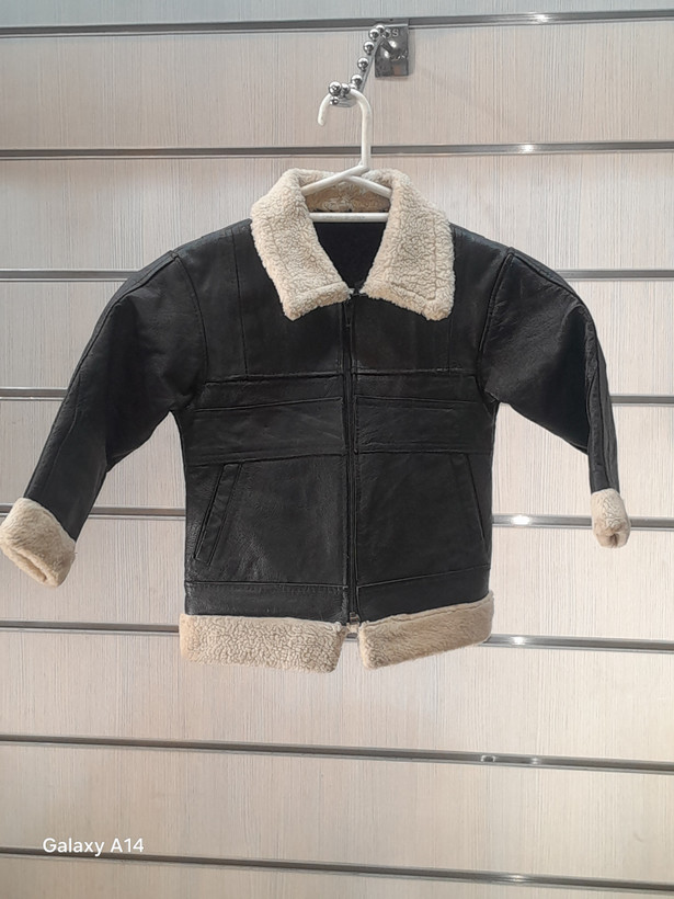 کاپشن بچهگانه چرم گوسفندی اصلی برند leather SAJAD بادوام بسیار بالا