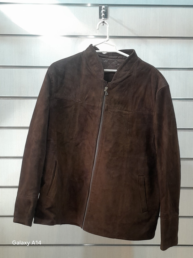 کاپشن مردانه چرم جیر اصلی برند leather SAJADبادوام بسیار بالا