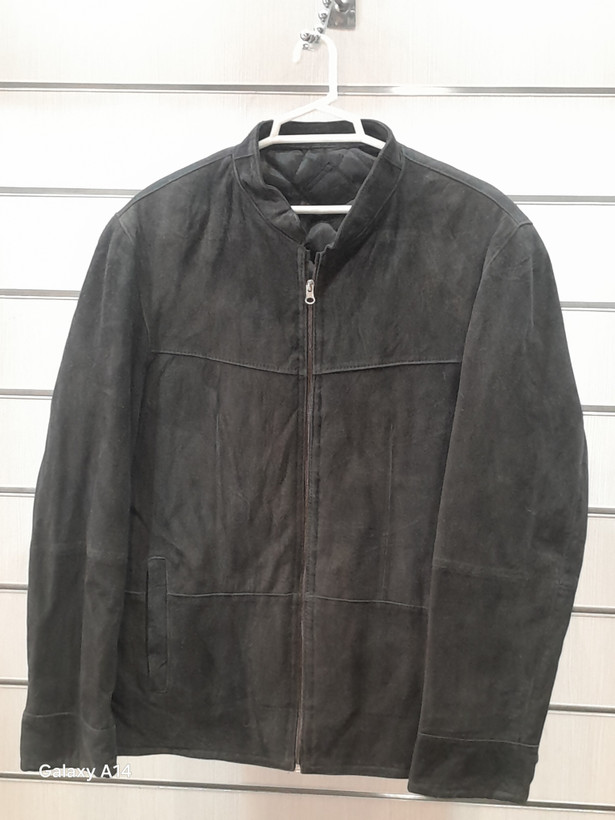 کاپشن مردانه چرم جیر اصلی برند leather SAJADبادوام بسیار بالا