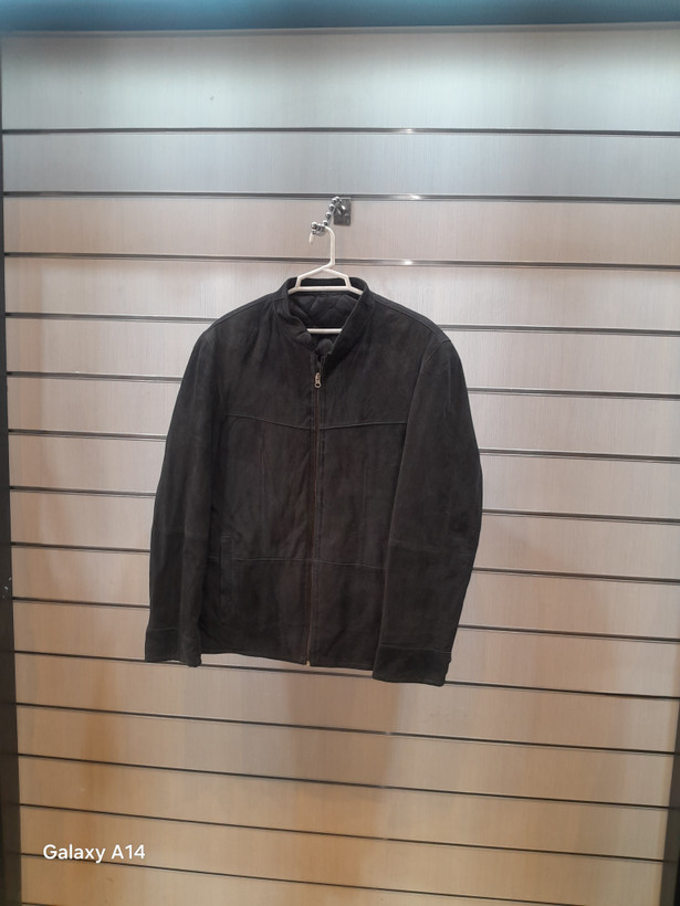 کاپشن مردانه چرم جیر اصلی برند leather SAJADبادوام بسیار بالا