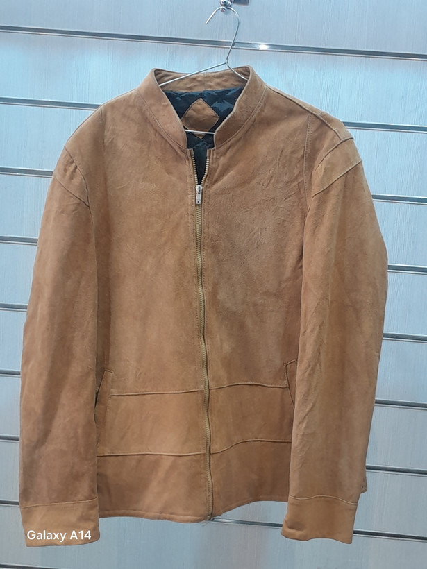 کاپشن مردانه چرم جیر اصلی برند leather SAJADبادوام بسیار بالا