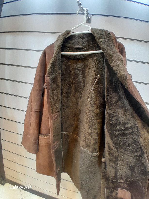اورکت مردانه پوست بوفالو اصلی برند leather SAJAD بادام بسیار بالا