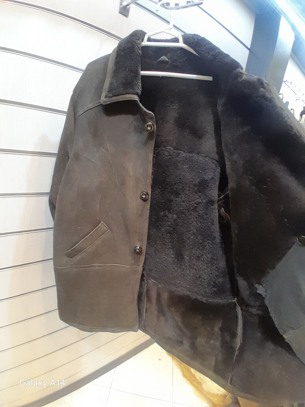 اورکت مردانه پوست بوفالو اصلی برند leather SAJAD بادام بسیار بالا
