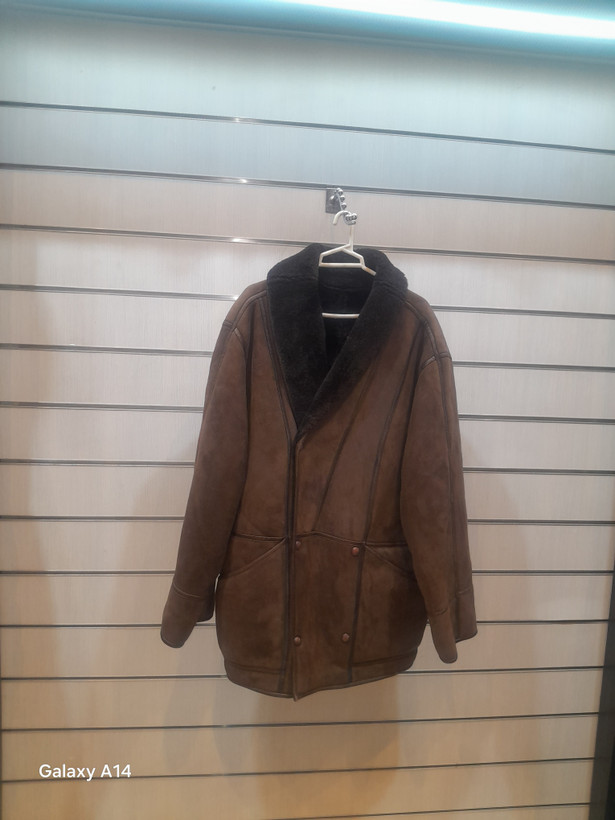 اورکت مردانه پوست بوفالو اصلی برند leather SAJAD بادام بسیار بالا