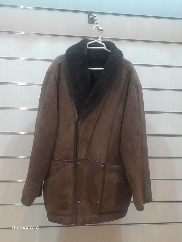اورکت مردانه پوست بوفالو اصلی برند leather SAJAD بادام بسیار بالا