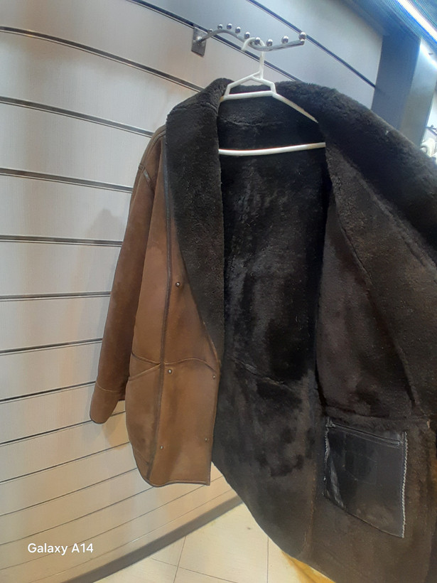 اورکت مردانه پوست بوفالو اصلی برند leather SAJAD بادام بسیار بالا