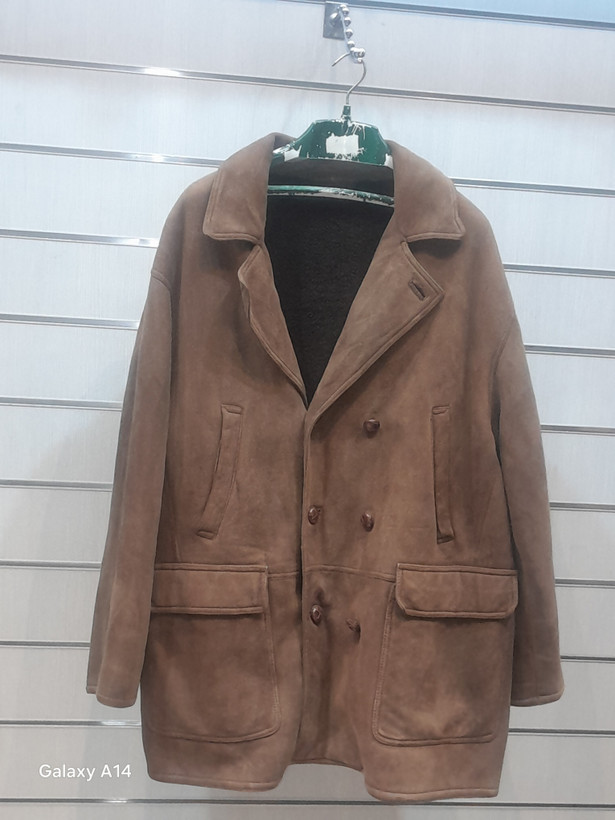 اورکت مردانه پوست بوفالو اصلی برند leather SAJAD بادام بسیار بالا