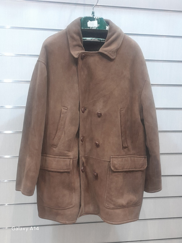 اورکت مردانه پوست بوفالو اصلی برند leather SAJAD بادام بسیار بالا