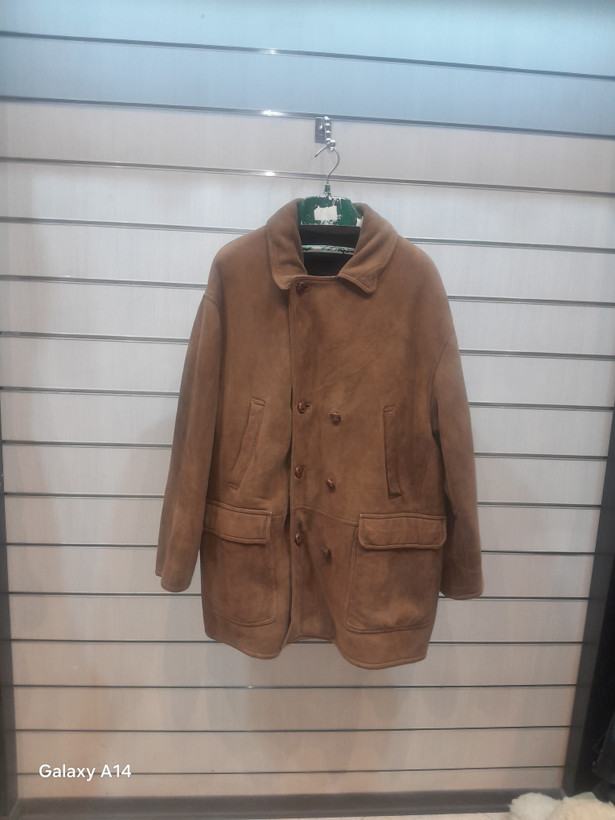 اورکت مردانه پوست بوفالو اصلی برند leather SAJAD بادام بسیار بالا
