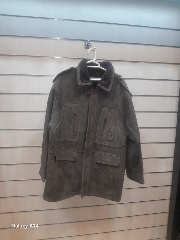 اورکت مردانه پوست بوفالو اصلی برند leather SAJAD بادام بسیار بالا