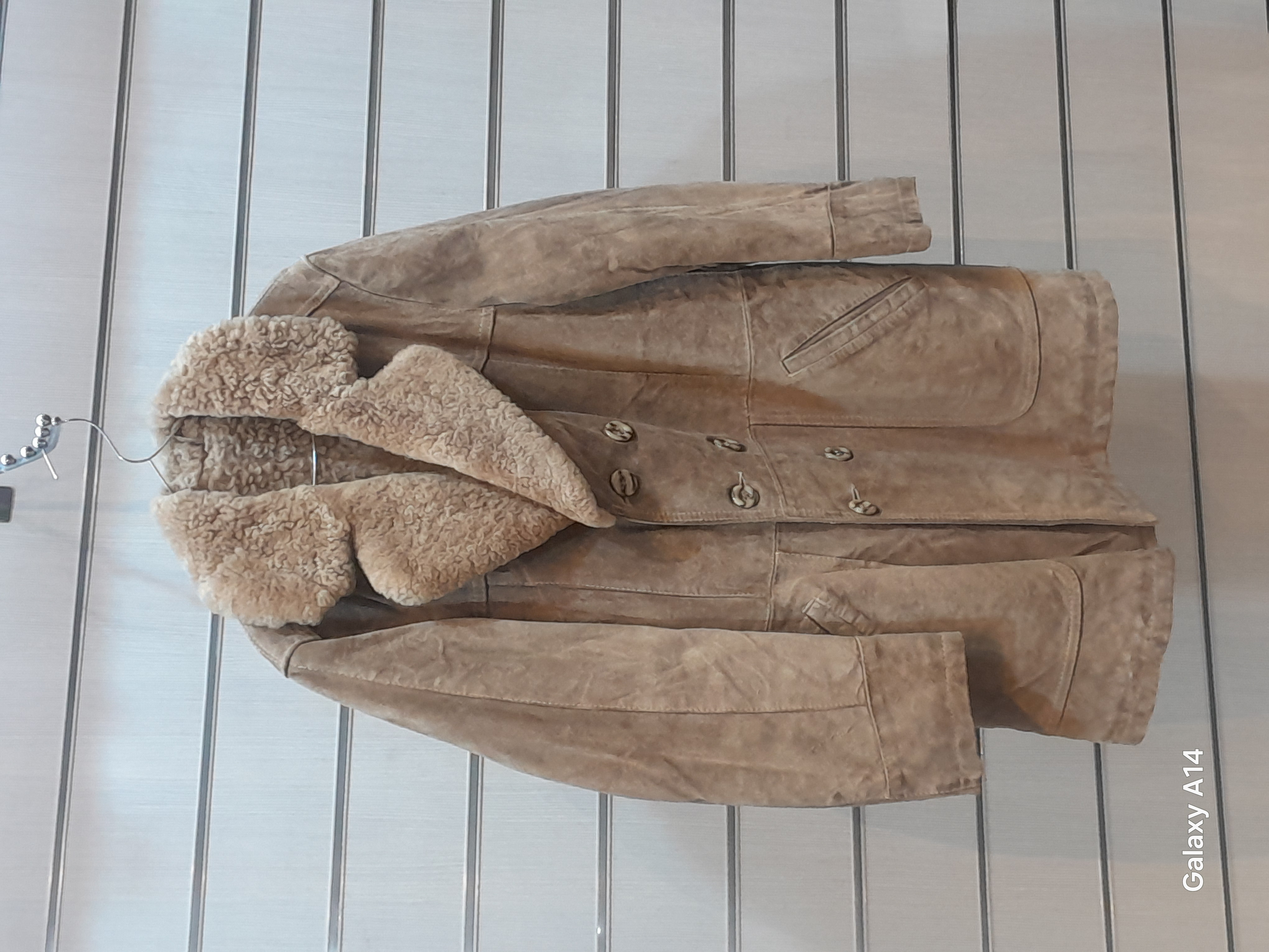 اورکت مردانه پوست بوفالو اصلی برند leather SAJAD بادام بسیار بالا