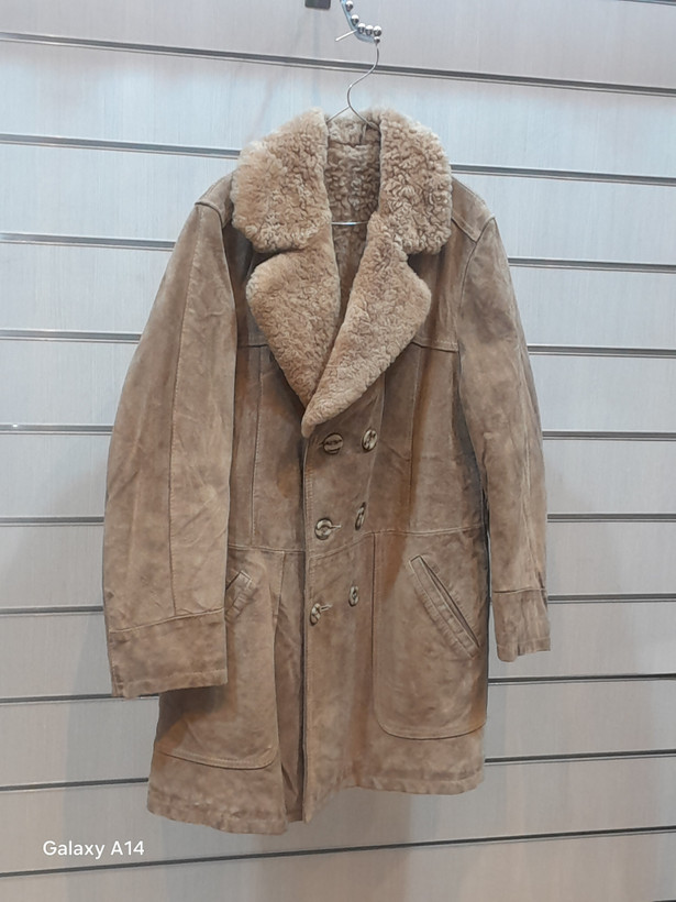 اورکت مردانه پوست بوفالو اصلی برند leather SAJAD بادام بسیار بالا