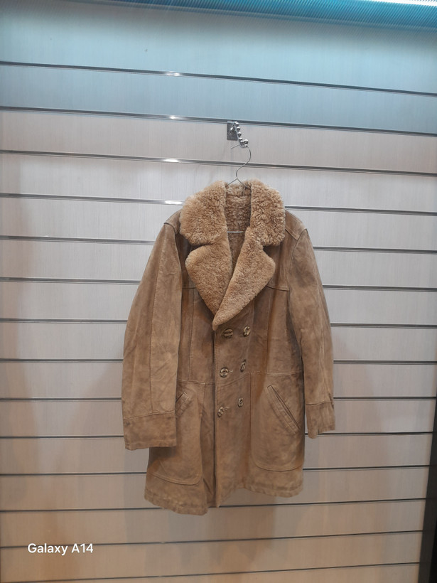اورکت مردانه پوست بوفالو اصلی برند leather SAJAD بادام بسیار بالا