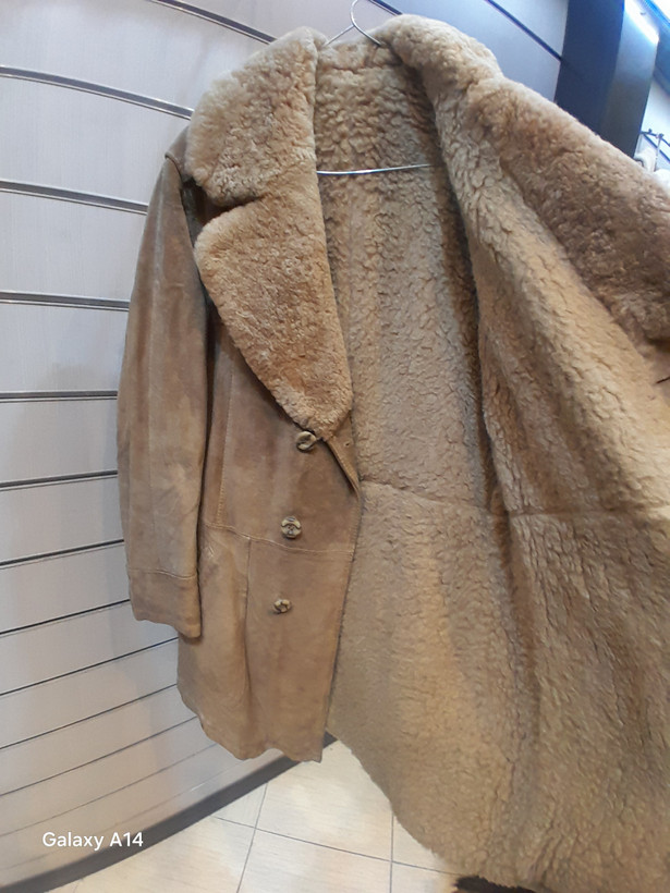 اورکت مردانه پوست بوفالو اصلی برند leather SAJAD بادام بسیار بالا