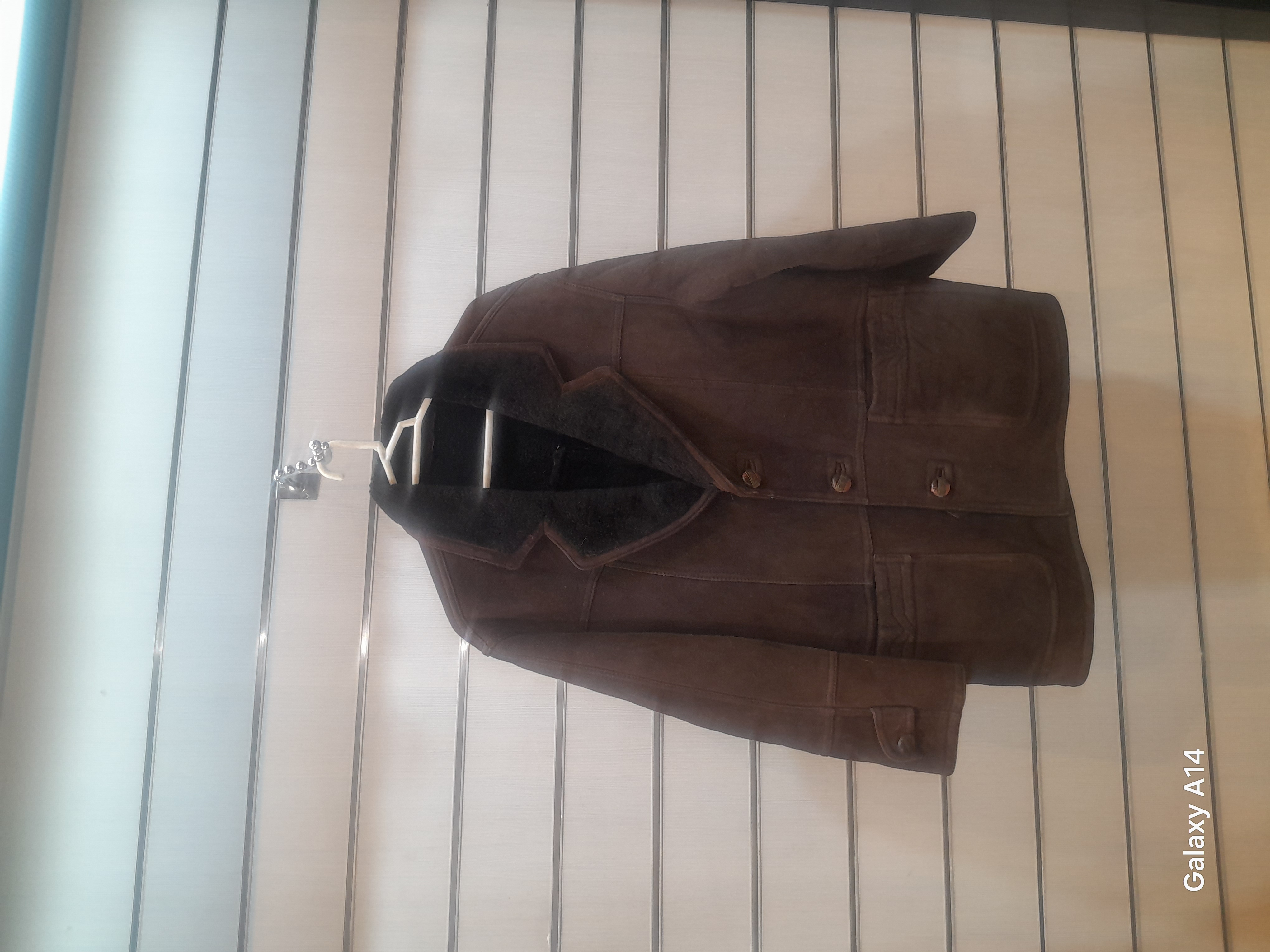 اورکت مردانه پوست بوفالو اصلی برند leather SAJAD بادام بسیار بالا