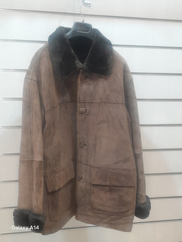 اورکت مردانه پوست بوفالو اصلی برند leather SAJAD بادام بسیار بالا