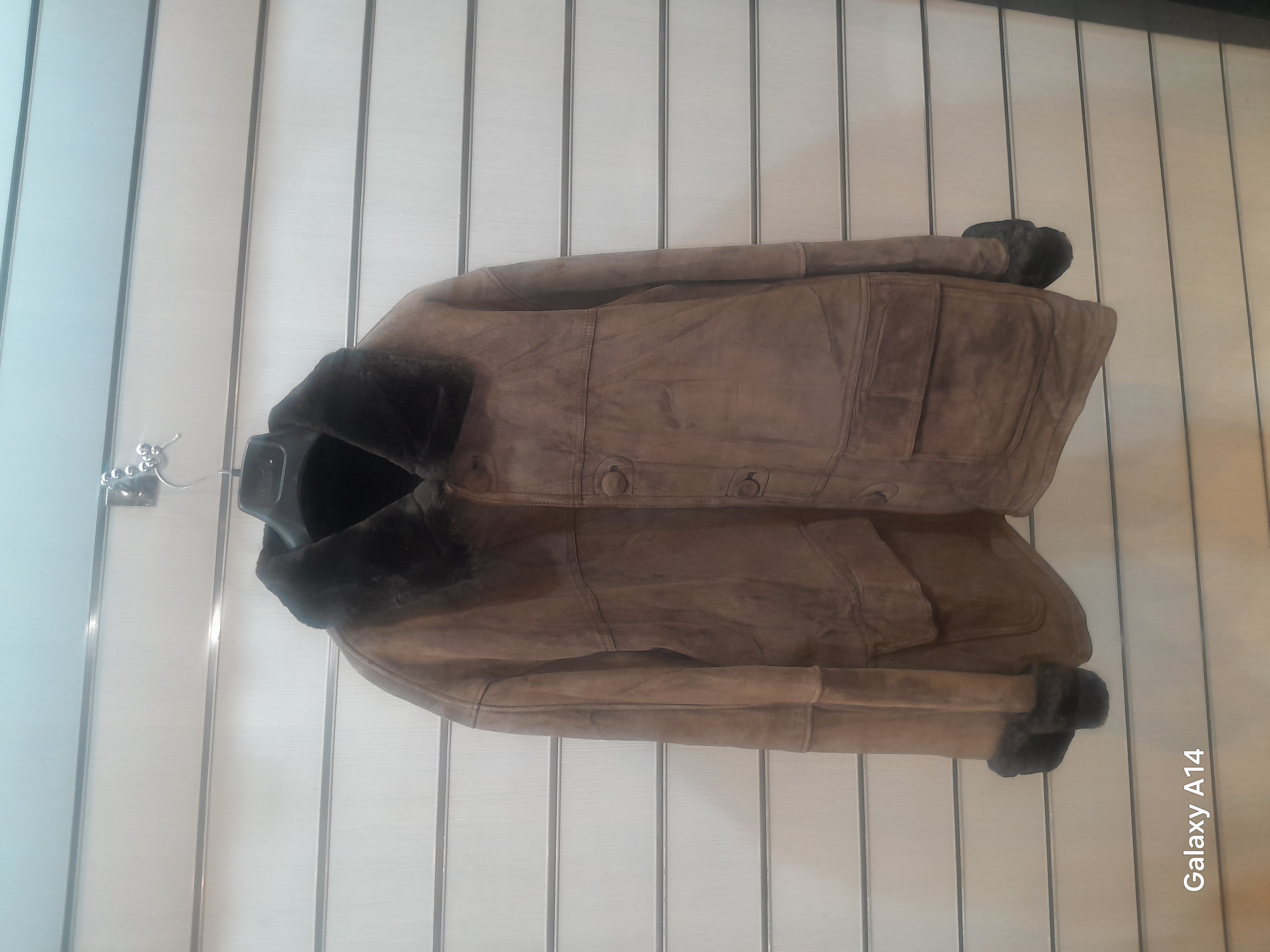 اورکت مردانه پوست بوفالو اصلی برند leather SAJAD بادام بسیار بالا