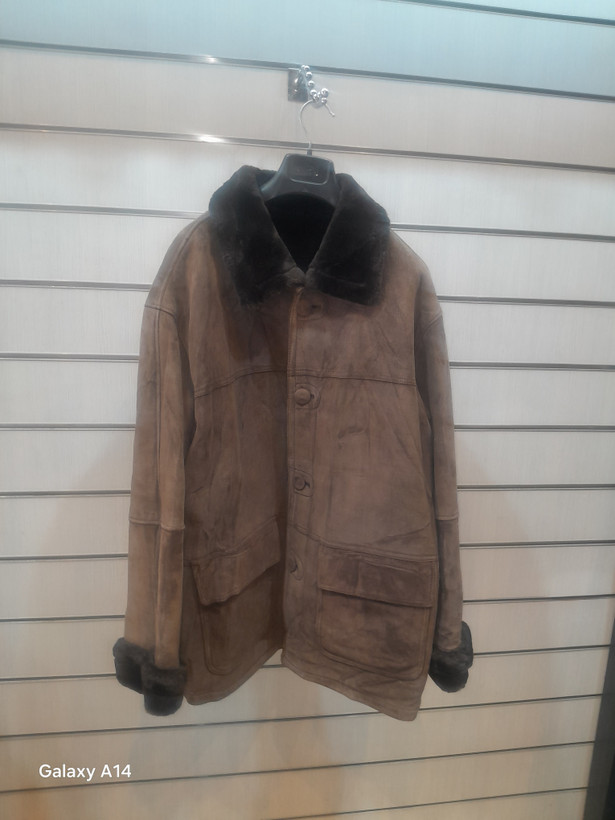 اورکت مردانه پوست بوفالو اصلی برند leather SAJAD بادام بسیار بالا