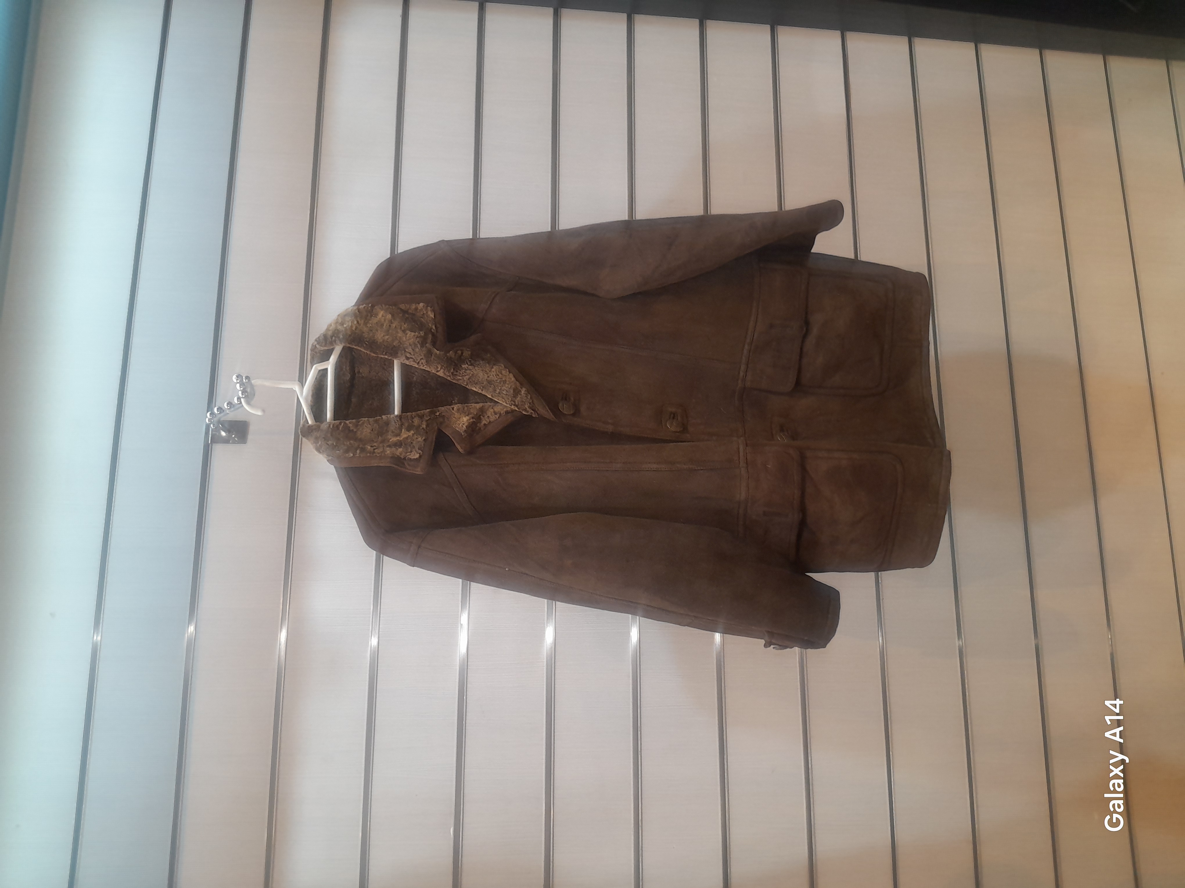 اورکت مردانه پوست بوفالو اصلی برند leather SAJAD بادام بسیار بالا