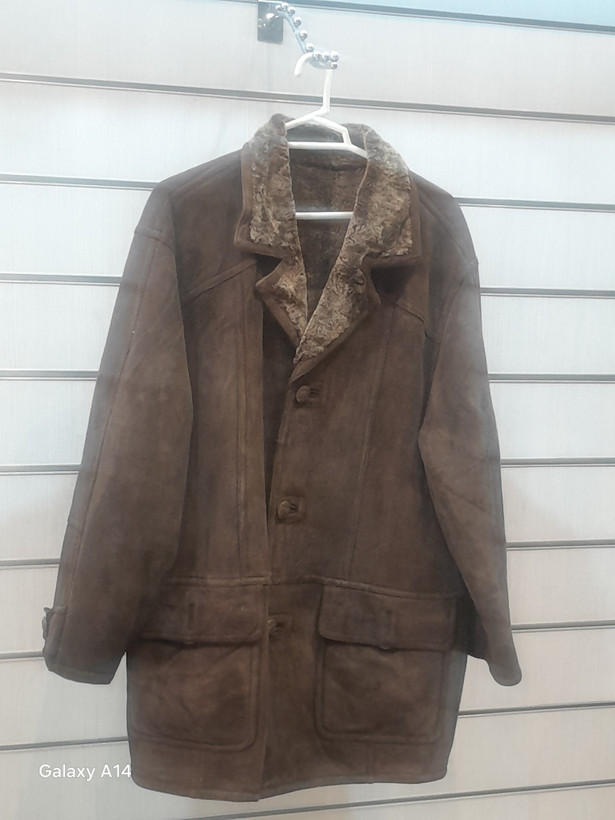 اورکت مردانه پوست بوفالو اصلی برند leather SAJAD بادام بسیار بالا
