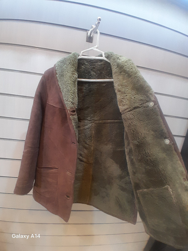 اورکت مردانه پوست بوفالو اصلی برند leather SAJAD بادام بسیار بالا