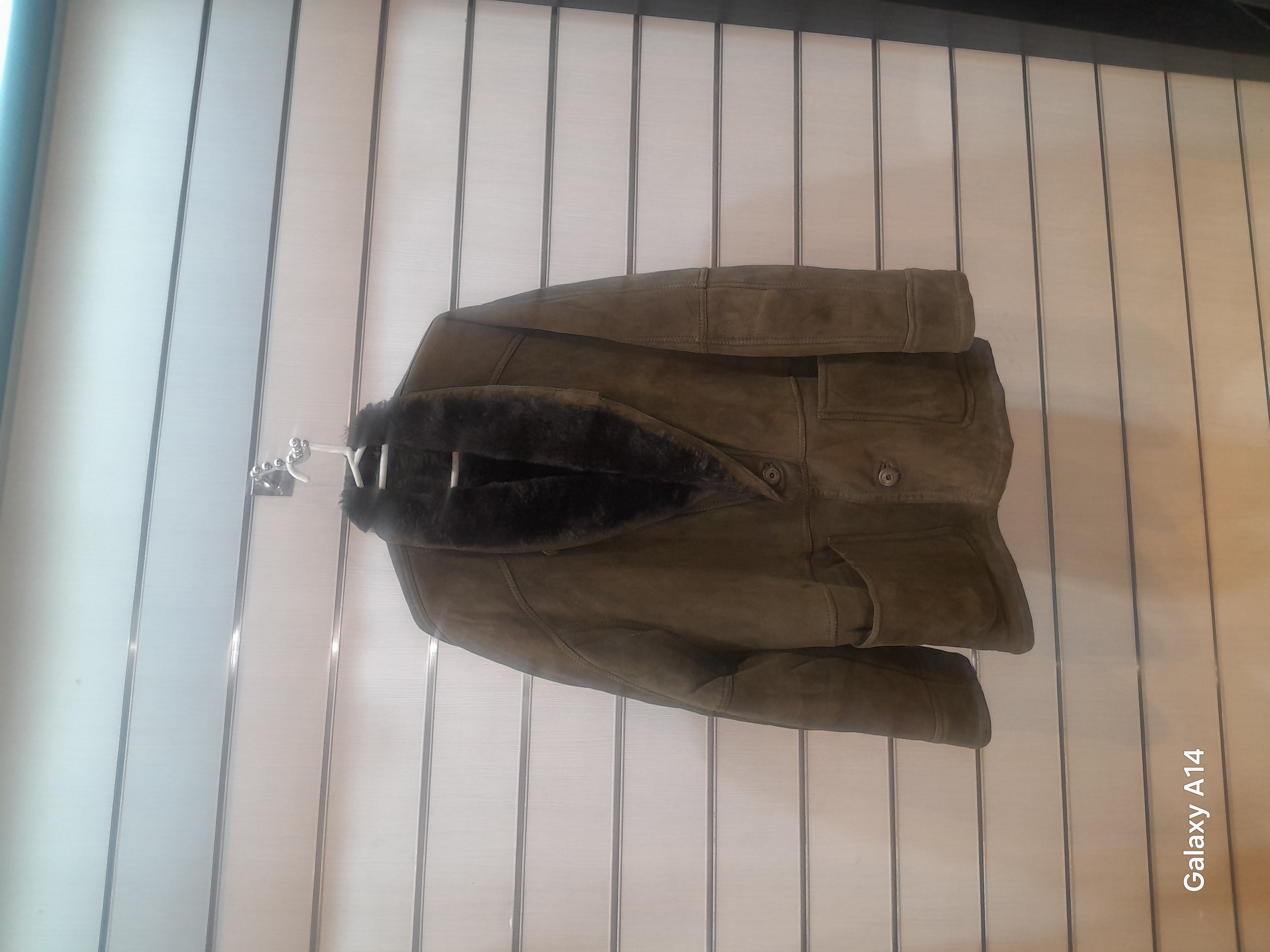 اورکت مردانه پوست بوفالو اصلی برند leather SAJAD بادام بسیار بالا