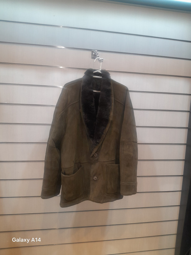اورکت مردانه پوست بوفالو اصلی برند leather SAJAD بادام بسیار بالا