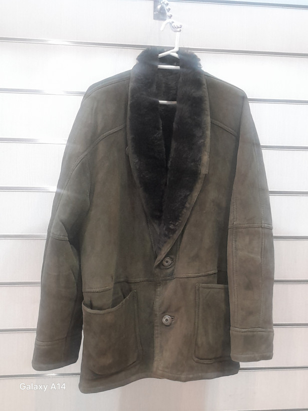 اورکت مردانه پوست بوفالو اصلی برند leather SAJAD بادام بسیار بالا