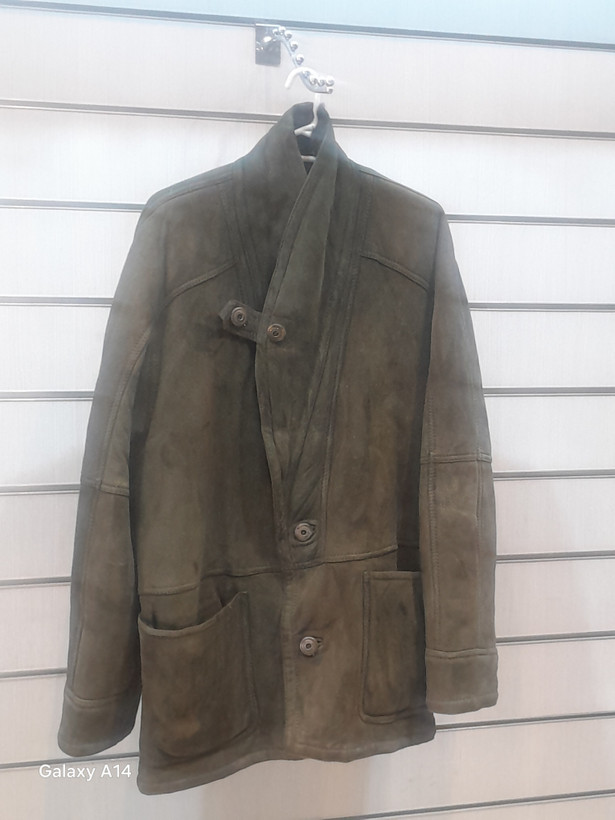 اورکت مردانه پوست بوفالو اصلی برند leather SAJAD بادام بسیار بالا