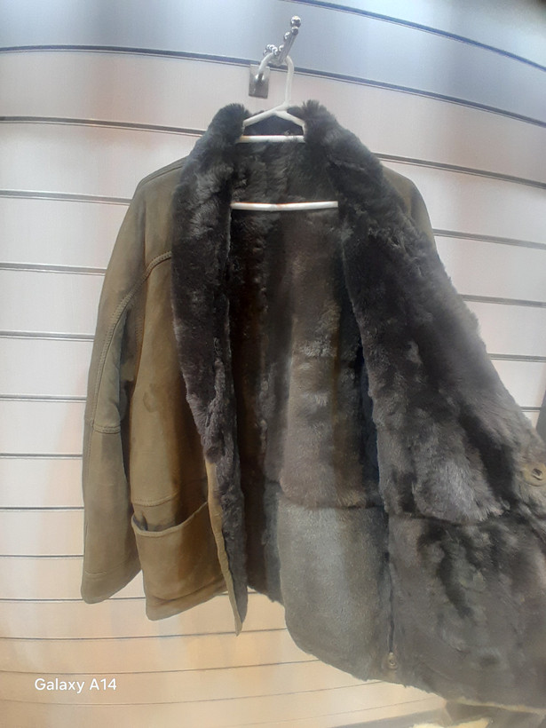 اورکت مردانه پوست بوفالو اصلی برند leather SAJAD بادام بسیار بالا