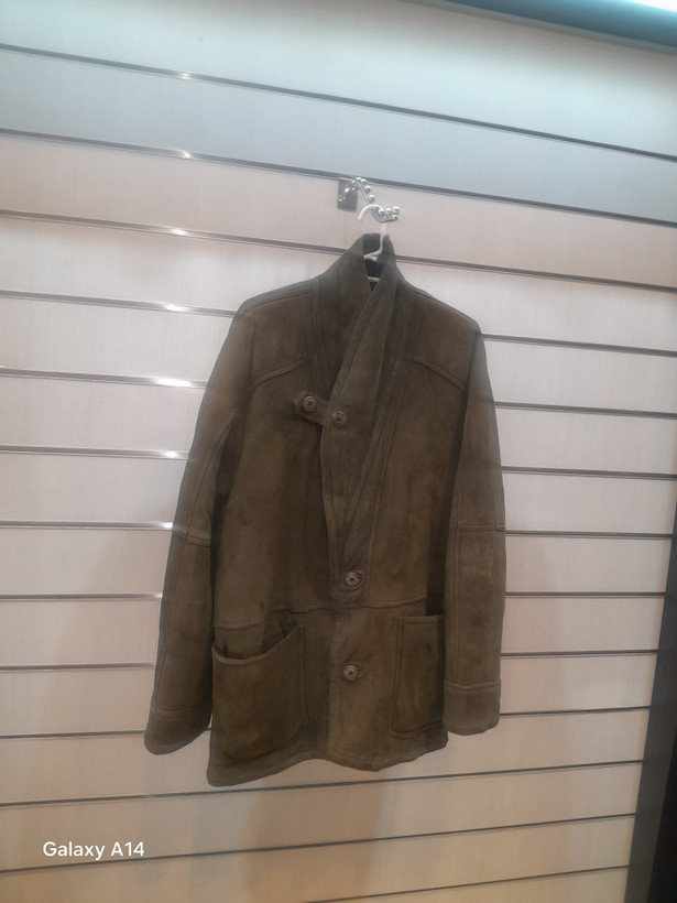 اورکت مردانه پوست بوفالو اصلی برند leather SAJAD بادام بسیار بالا