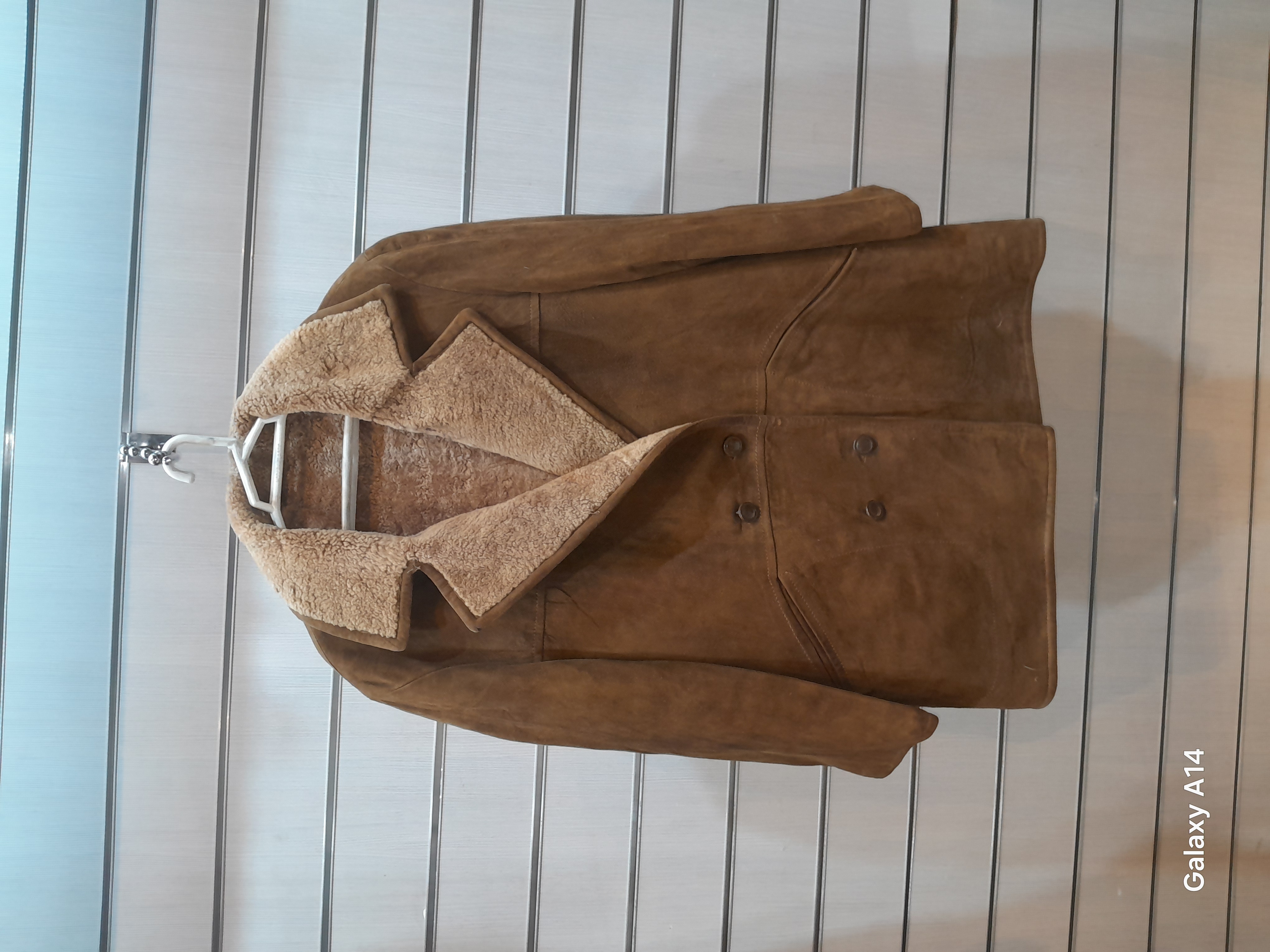 اورکت مردانه پوست بوفالو اصلی برند leather SAJAD بادام بسیار بالا
