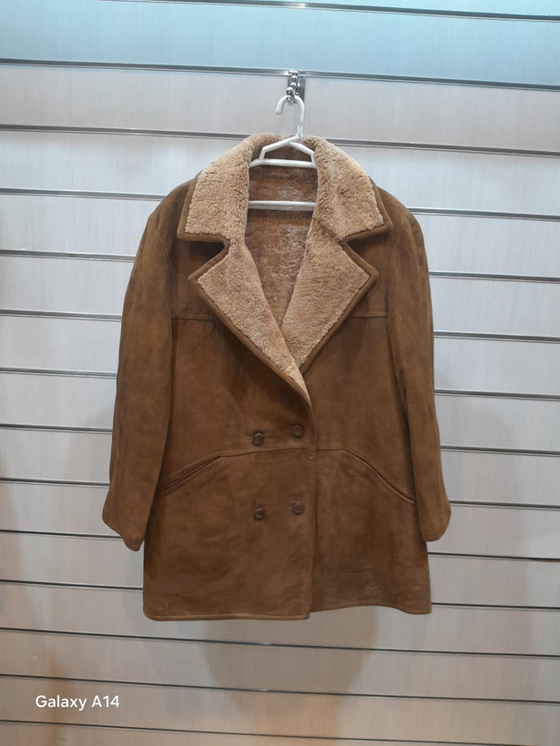 اورکت مردانه پوست بوفالو اصلی برند leather SAJAD بادام بسیار بالا