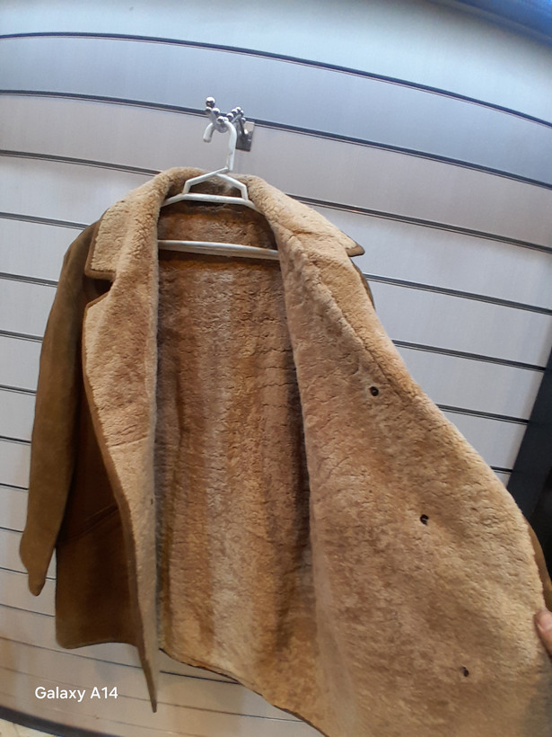 اورکت مردانه پوست بوفالو اصلی برند leather SAJAD بادام بسیار بالا