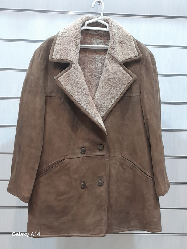 اورکت مردانه پوست بوفالو اصلی برند leather SAJAD بادام بسیار بالا