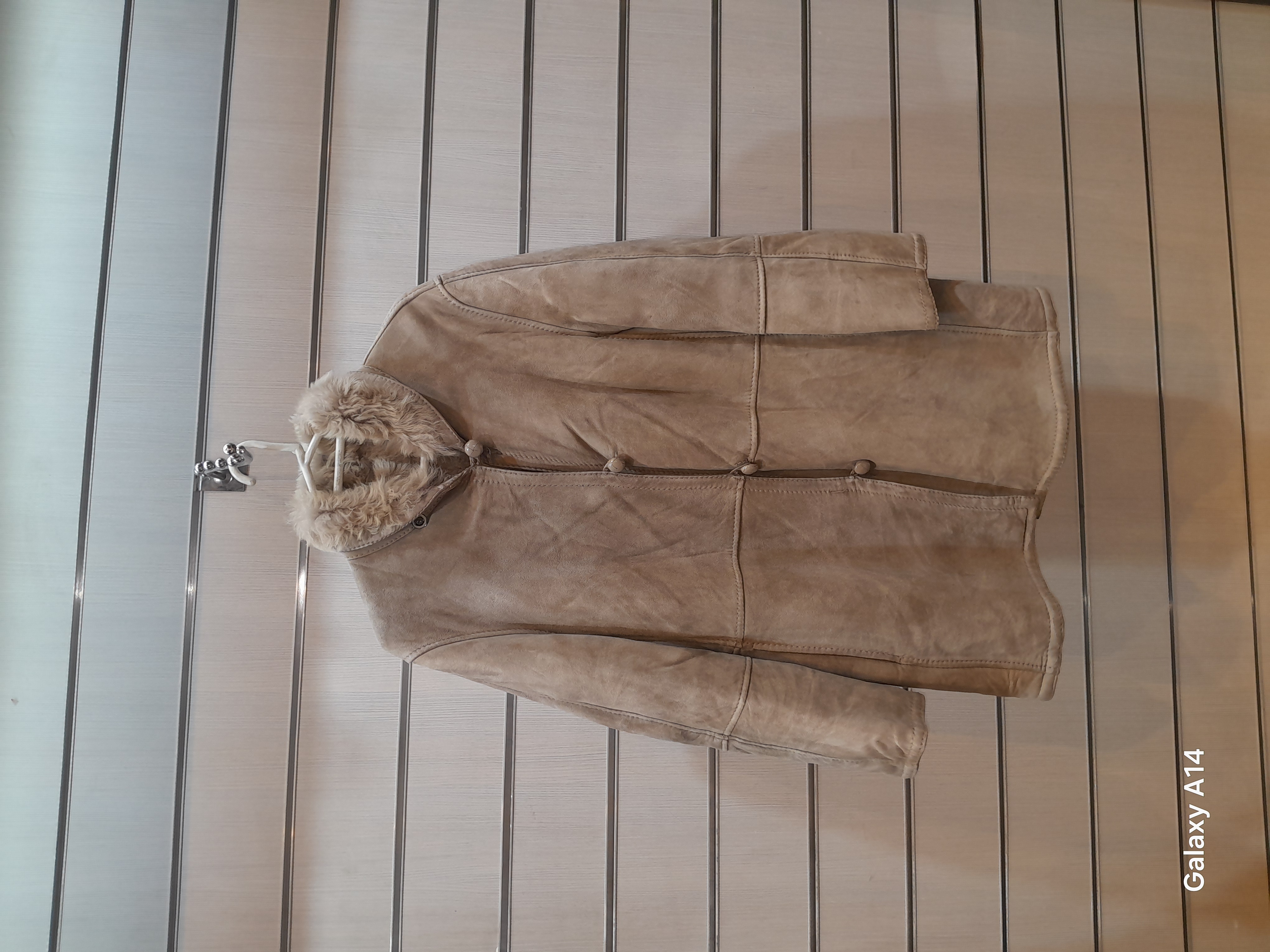 اورکت مردانه پوست بوفالو اصلی برند leather SAJAD بادام بسیار بالا