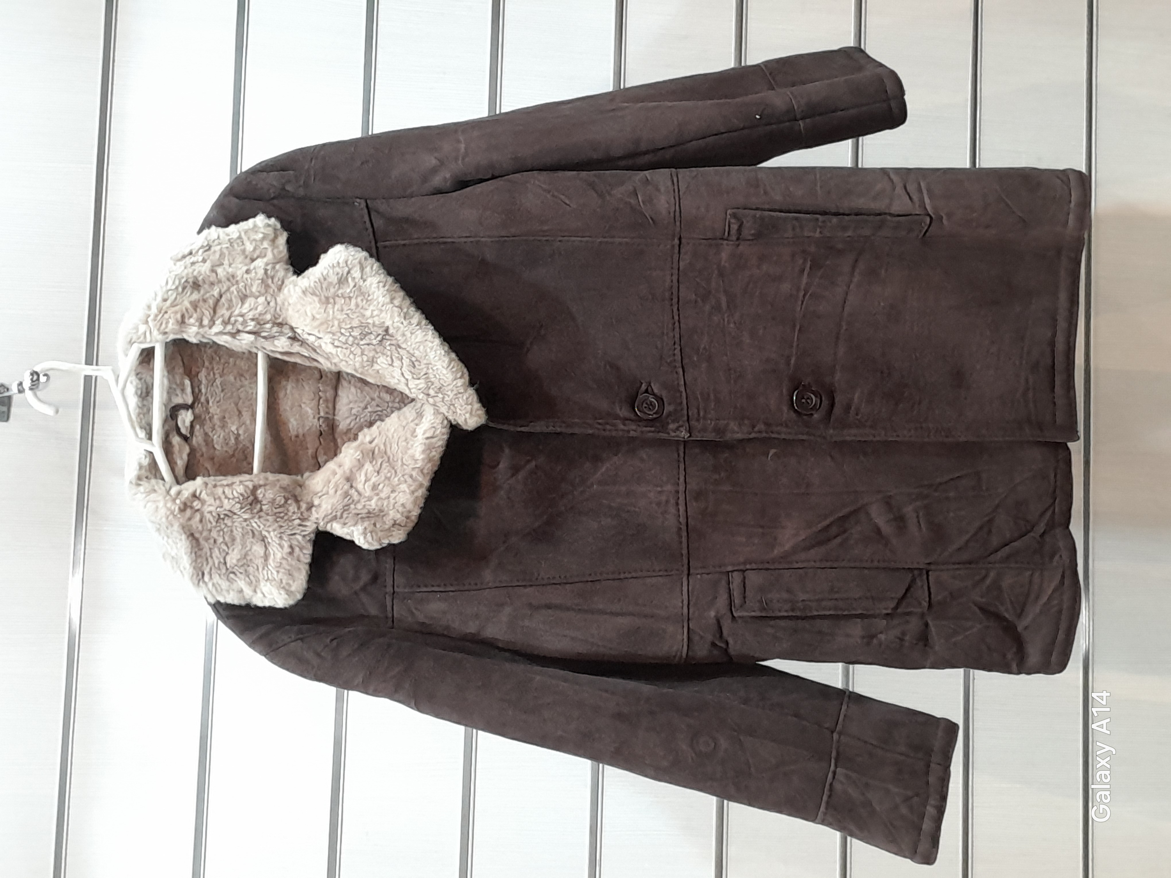 اورکت مردانه پوست بوفالو اصلی برند leather SAJAD بادام بسیار بالا