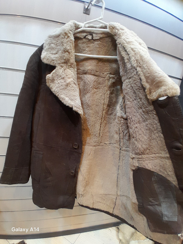 اورکت مردانه پوست بوفالو اصلی برند leather SAJAD بادام بسیار بالا