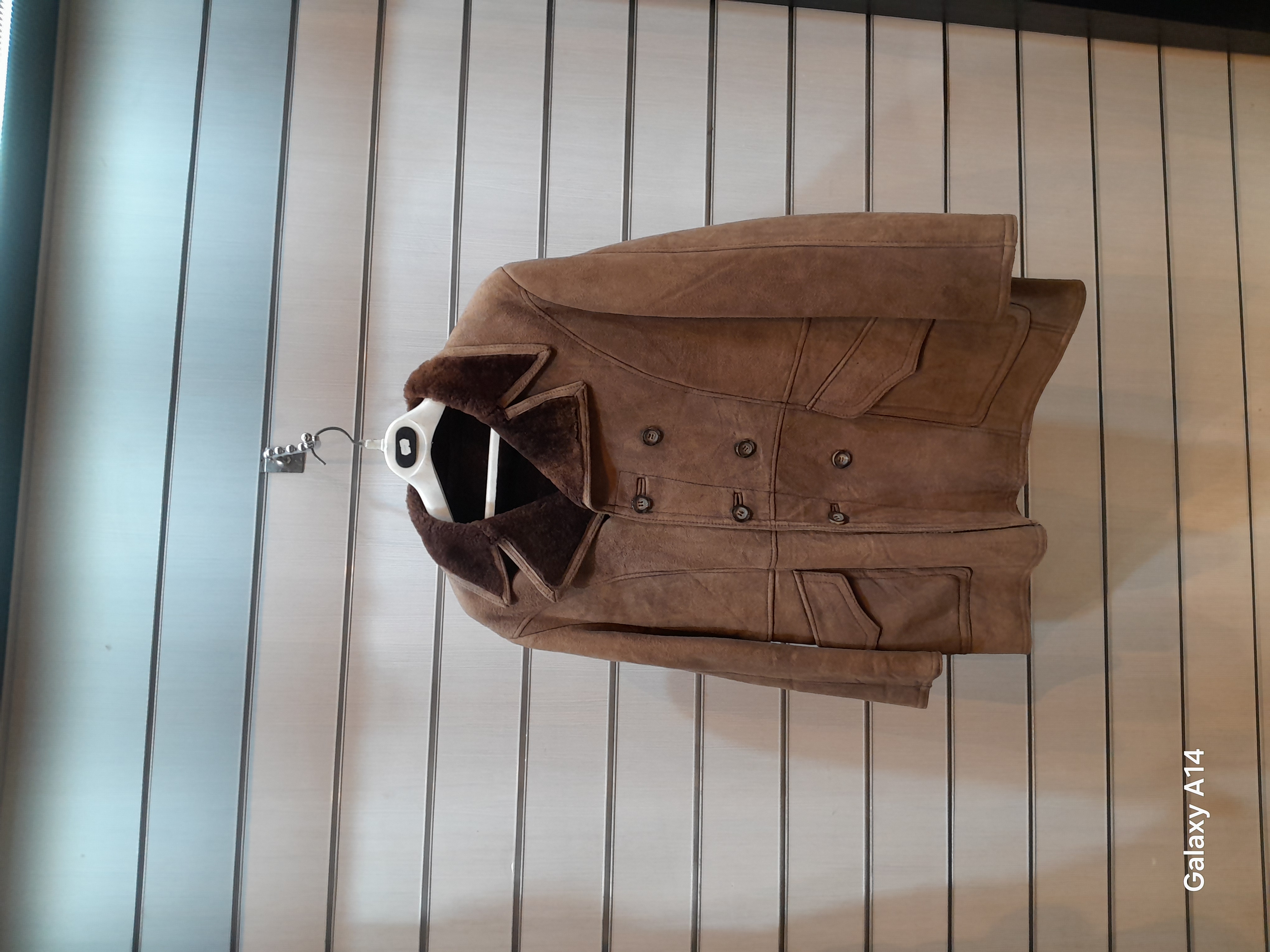 اورکت مردانه پوست بوفالو اصلی برند leather SAJAD بادام بسیار بالا