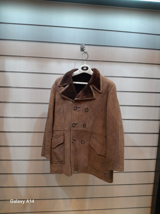 اورکت مردانه پوست بوفالو اصلی برند leather SAJAD بادام بسیار بالا