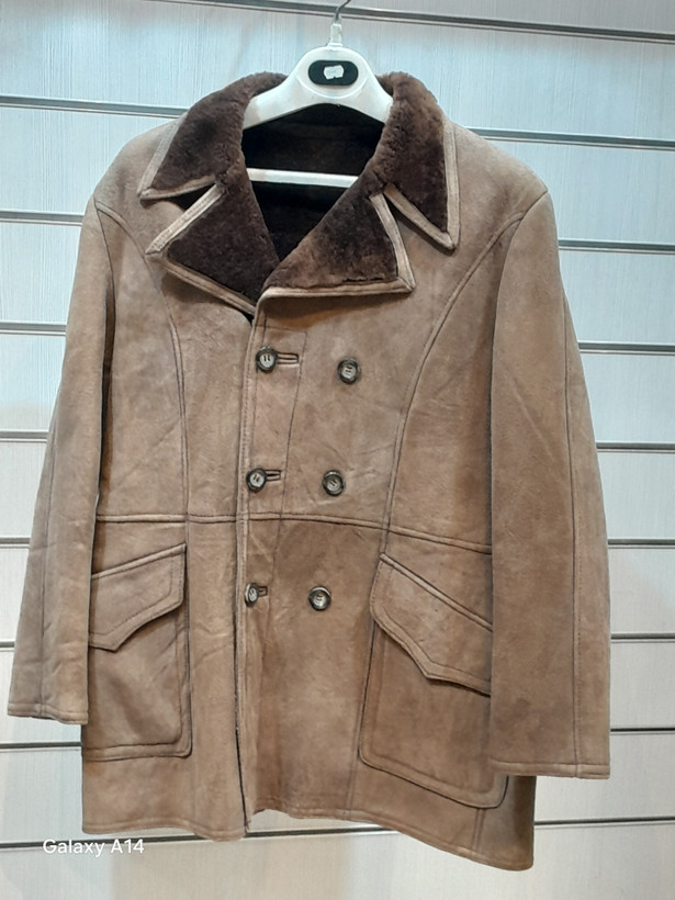 اورکت مردانه پوست بوفالو اصلی برند leather SAJAD بادام بسیار بالا