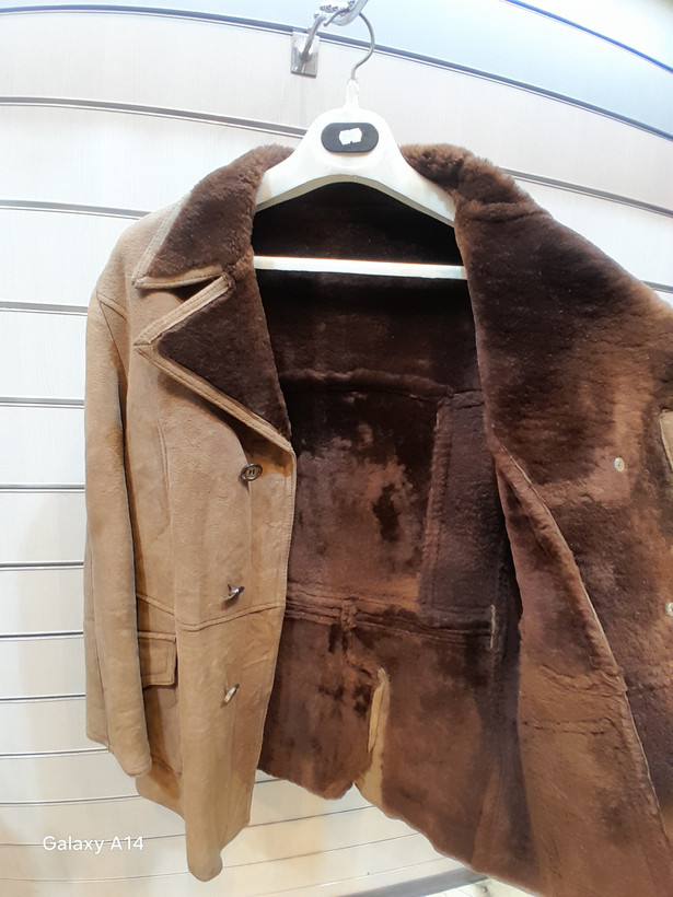 اورکت مردانه پوست بوفالو اصلی برند leather SAJAD بادام بسیار بالا