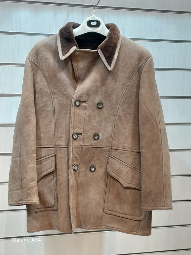 اورکت مردانه پوست بوفالو اصلی برند leather SAJAD بادام بسیار بالا