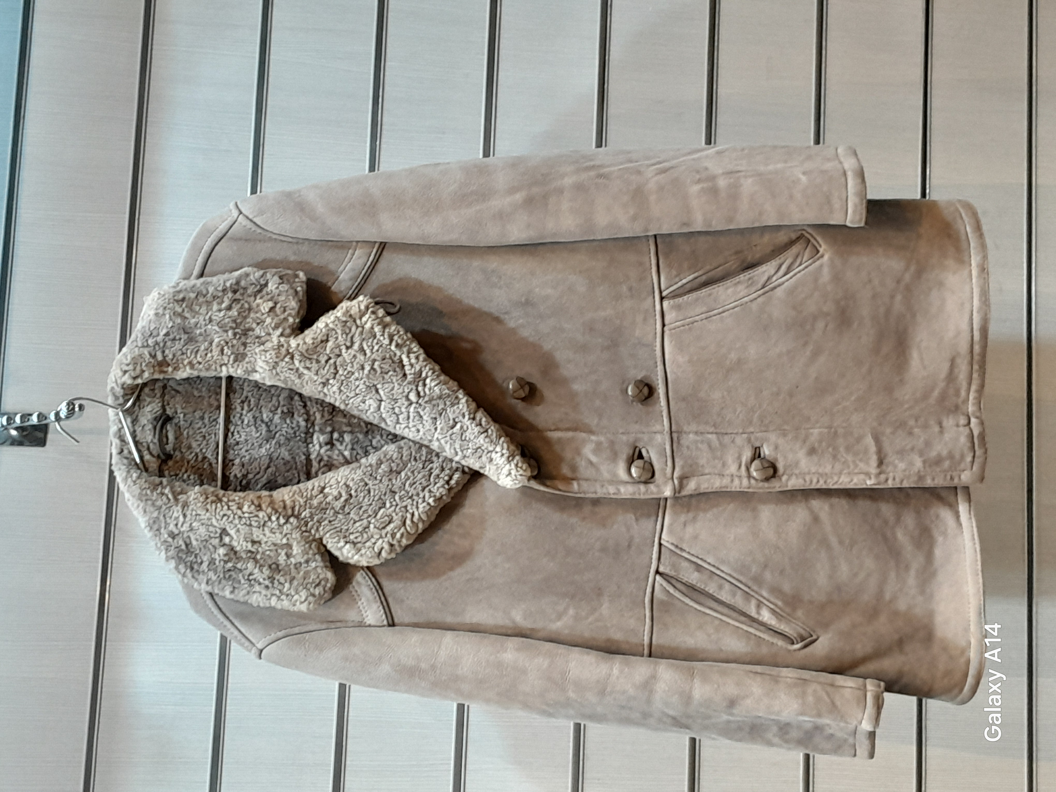 اورکت مردانه پوست بوفالو اصلی برند leather SAJAD بادام بسیار بالا