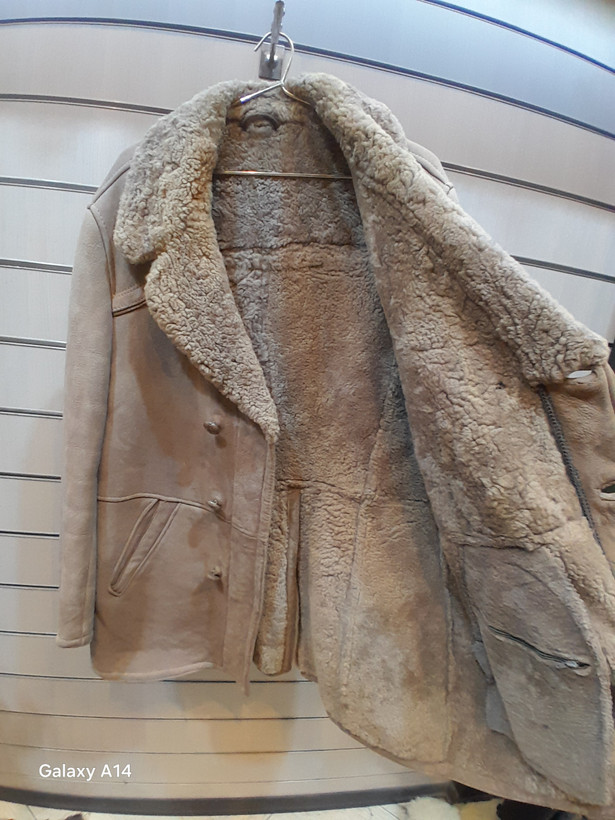 اورکت مردانه پوست بوفالو اصلی برند leather SAJAD بادام بسیار بالا