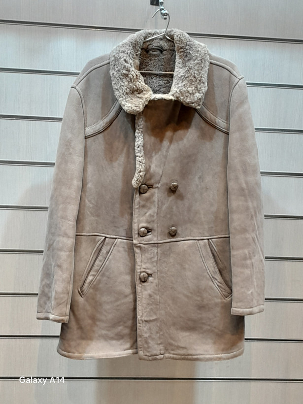 اورکت مردانه پوست بوفالو اصلی برند leather SAJAD بادام بسیار بالا