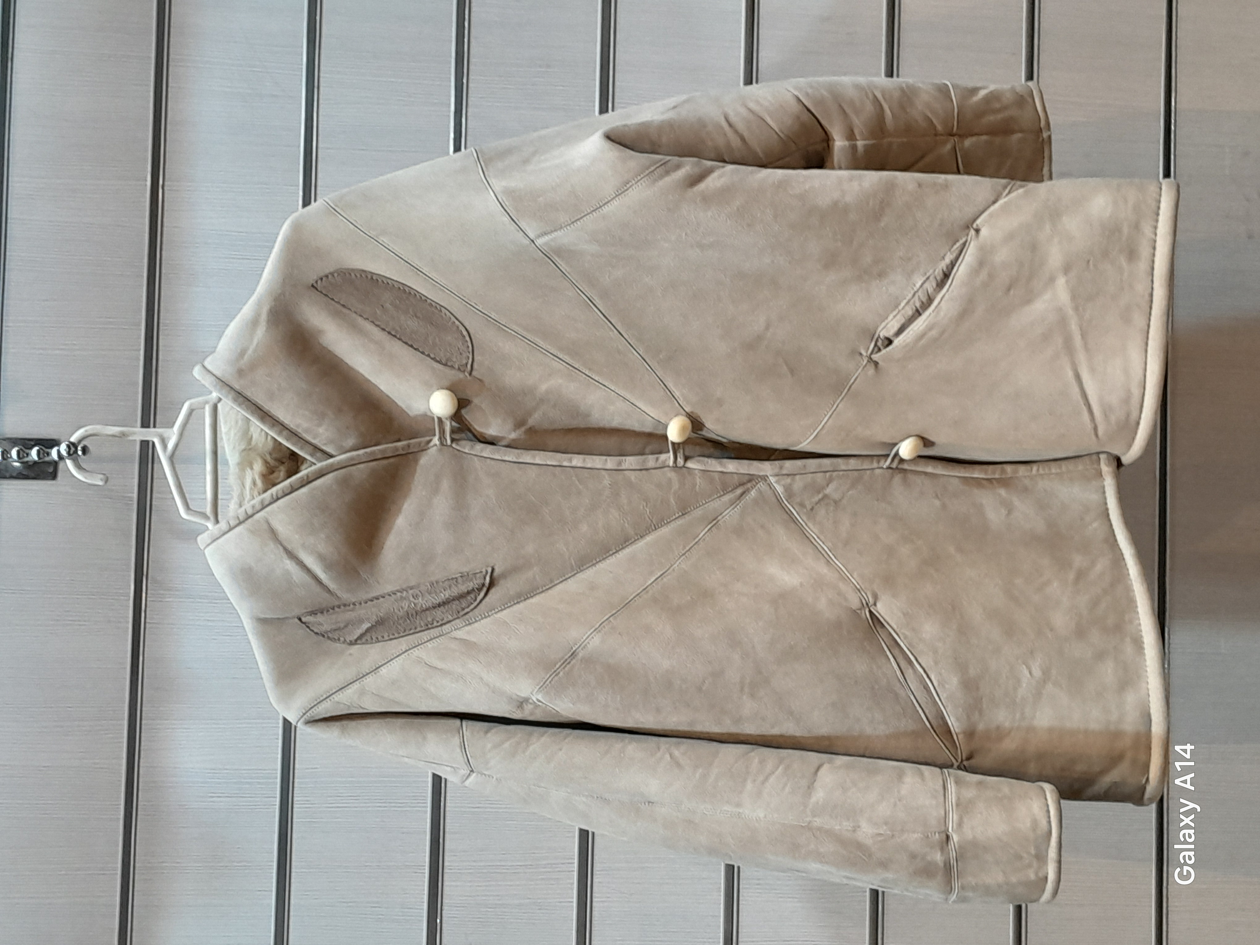 اورکت مردانه پوست بوفالو اصلی برند leather SAJAD بادام بسیار بالا