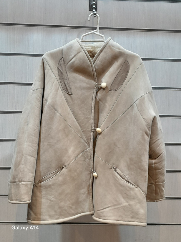 اورکت مردانه پوست بوفالو اصلی برند leather SAJAD بادام بسیار بالا