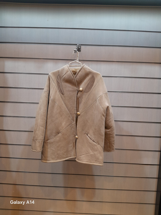 اورکت مردانه پوست بوفالو اصلی برند leather SAJAD بادام بسیار بالا