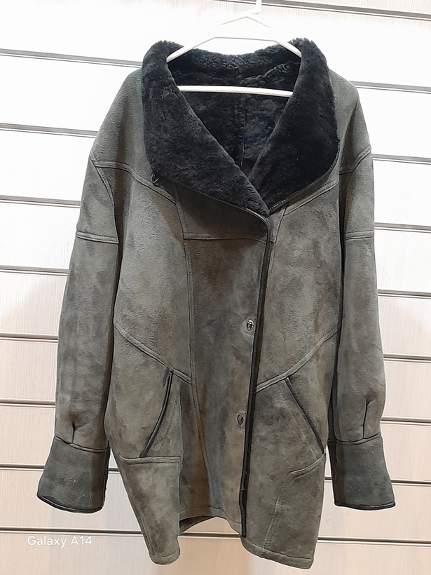 اورکت مردانه پوست بوفالو اصلی برند leather SAJAD بادام بسیار بالا
